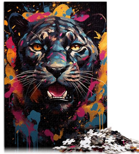 Puzzle für Farbfantasie, Black Panther, 1000 Teile, Puzzle-Geschenke, Holzpuzzle, Familienaktivität, Puzzle, Lernspiele, 1000 Teile (50 x 75 cm)