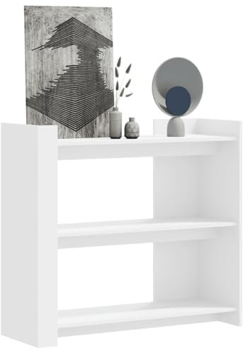 Homgoday Konsolentisch, weiß, 100 x 35 x 90 cm, aus mehrschichtigem Holz, Couchtisch, moderner Couchtisch, Wohnzimmertisch, für Büro oder Schlafzimmer, Modell 848472