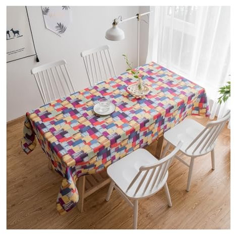 Tischdecke 70X70, Tischdecke Mehrfarbig Baumwolle Plaid Table Cloth für Geburtstag Party Hochzeit