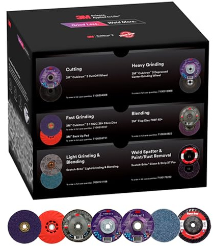 3M Grind Less Weld More Promo Kit, 67115, 4-1/2 in Discs, 16 Piece Welding Kit for Cutting, Grinding, Blending, Finishing, Rust Removal, Deburring