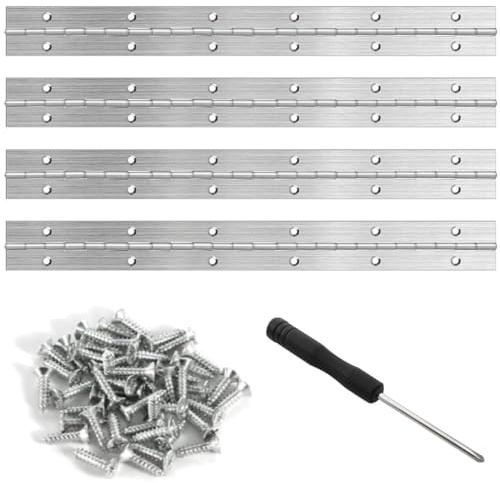 Bangbobi Klavierband Edelstahl Scharniere Set – 30cm Scharnierband für Klaviere, Schranktüren und Möbelreparatur, inkl. Schraubendreher und Schrauben