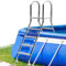 Robuste Poolleiter aus Edelstahl, 132 cm, 4 Stufen im Boden und über dem Boden, rutschfestes Design, maximale Tragkraft 227 kg, ideal für Hinterhofpools