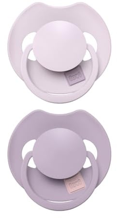 LOVI Prime Beruhigungssauger Silikon Schnuller dynamisch, BPA-frei, antiallergisch, unterstützt Saugreflex, mit Sterilisationskapsel, 2 Stück (Lilac/Violet, 6-18 m)