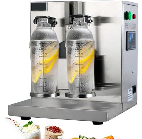 YXYLJOZ Máquina automática de coctelera de té con Leche, mezcladora de Bebidas de 350 ml-1000 ml eléctrica de 360°, Doble máquina mezcladora de té con Leche,