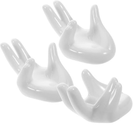 PHENOFICE Ceramic Easter Egg Cup Holder Hand Shape Stand Novelty Egg Cups for Adults Air Plant Pot Display Rack Decorative for Home Office