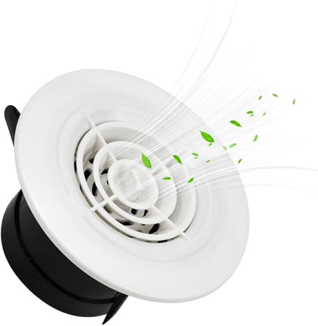 ZRUZUU Couvercle Grille Ventilation Reglable 75mm, Aération Plafond Ronde, Diffuseur Plafond Plastique, Grille Aération Extérieur, Bouche Aeration pour Murs, Sols, Plafonds, Salles de Bains, Cuisines
