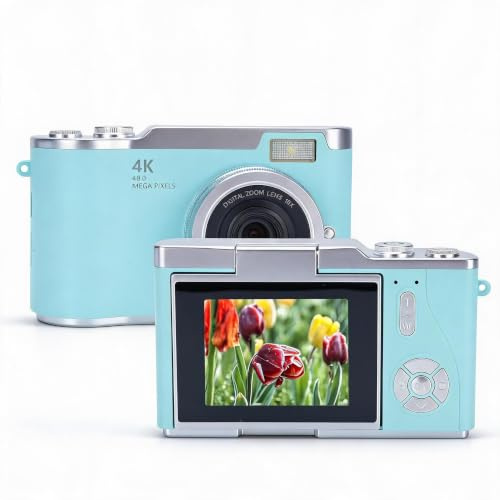 Digitalkamera mit 1080P 48MP HD Klappbildschirm | Kinder Kompaktkamera mit 8X Zoom Kleine Kamera für Jungen Mädchen Kinder Grün