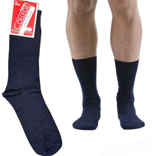 12 paia Calze Corte Uomo Cotone Filo di Scozia Elasticizzato altezza polpaccio Eleganti per Lavoro D'Ufficio, Calzini in Tessuto Fresco e Traspirante, Manifattura Made in Italy (12Paia blu, 43-46)