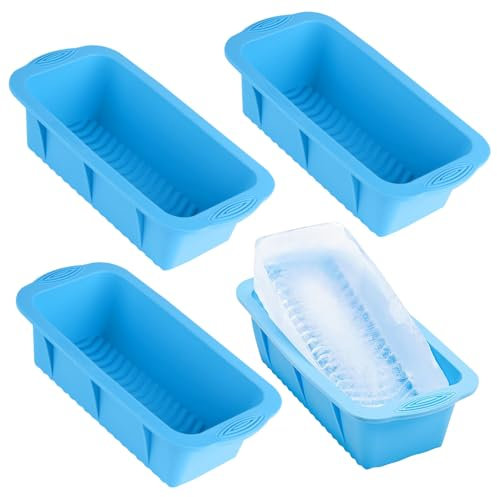 SKIKHN Extra Große Eisblock-Form,4 Stück Eiswürfelform Silikon Groß,4.4 kg Eisformen Silikon,Wiederverwendbare Eisblock Form XXL,Eiswürfelbehälter Silikons für Gefrierschrank,Eisbaden,Kaltbad Kühler