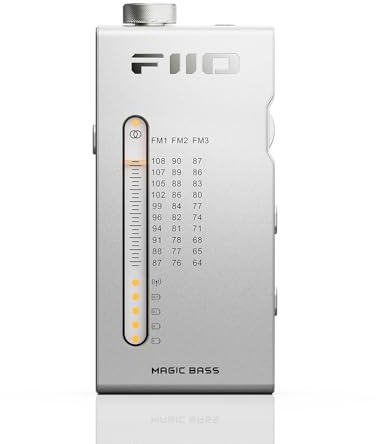 FiiO RR11 Récepteur Radio Stéréo FM HiFi Portable avec Accord PVR Analogique, Effets Sonores BASS+3D, 64MHz-108MHz (Argent, Certifié Audio Haute Résolution)