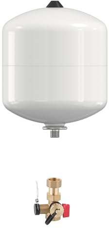 Vollmembran Ausdehnungsgefäß Heizung MAG 8-150 Liter Vordruck 1,5 bar Betriebsdruck 6 bar weiß (N18 L (18 Liter) - Mit Kappenventil Gerade)