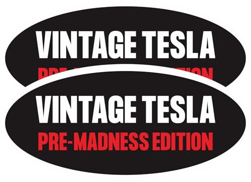 2er-Pack lustiges Te-SLA Aufkleber Elon Magnet für Auto – Vintage Te-SLA Pre Madness Edition – Wasserdichter Magnet für die Stoßstange, Perfektes lustiges Geschenkzubehör für Te-SLA Besitzer