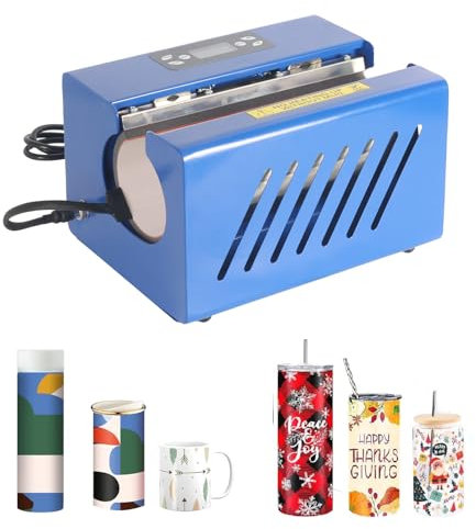 Auto Tumbler Heat Press Machine with Smart LCD & Memory Mode, Dual 11-15oz Mugs/Cups Printing, Even Heating for 11-30oz Mugs/Cups, Compact Design, One-Touch Start