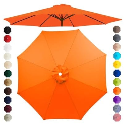 Chinimon Replacement Canopy 2m-3.5m with 6-8 Arms Cover for Garden, Yard, and Beach Umbrellas