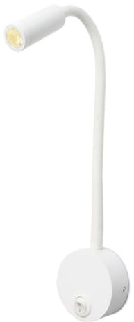 Louttary Lampe Murale à Col de Cygne LED 3W Blanc Chaud 3000K AC85-265V avec Spot Réglable Rotatif, Lampe de Chevet avec Fixation Murale, Type de Câblage, Lampe de Lecture Montée au Mur