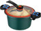 Micro olla a presión, olla pequeña de 22 cm 3.5L con manijas de cerradura y tapa, mini de cocción a presión, serie antiadherente para gas, inducción, estufas eléctricas (verde)