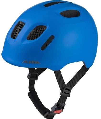 ALPINA XIMO 2 L.E. (matt) – Lätt och säker cykelhjälm för barn med valbar LED - blue matt - 47-51