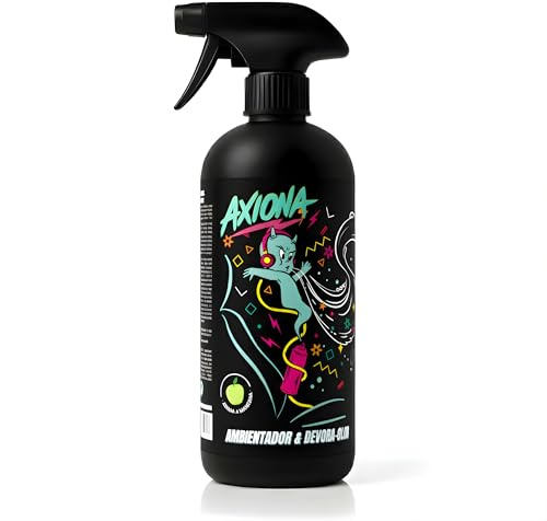 AXIONA Ambientador y Neutralizador de Olores para Coche 1L, Manzana Fresca | Absorbe y Elimina Malos Olores, Aroma Duradero, Más de 300 Pulverizaciones, Calidad Profesional