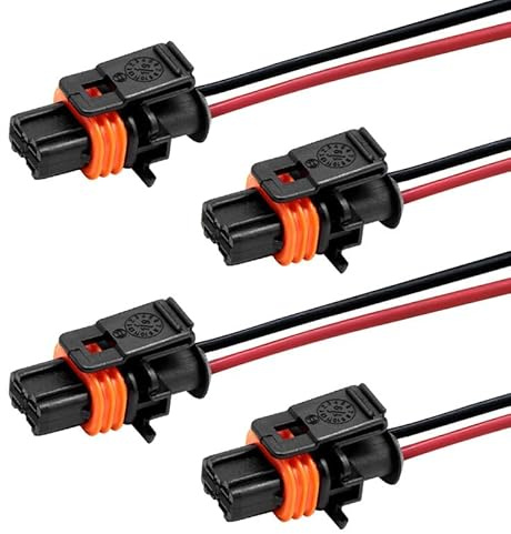 4Pcs 2 Pin Diesel Injector Connector Plug, Pre-Wired 1928404072, Compatible with Citroen Nissan Vehicles