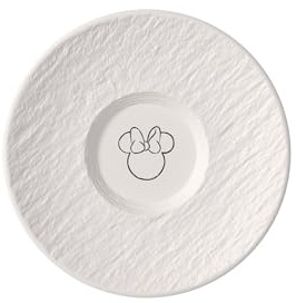 Villeroy & Boch Manufacture Rock blanc – Mickey Mouse – Kaffee-Untertasse, weiß, spülmaschinenfest & mikrowellensicher, charakteristische Schieferoptik mit Mickey Mouse Kreidedekor, Premium Porzellan