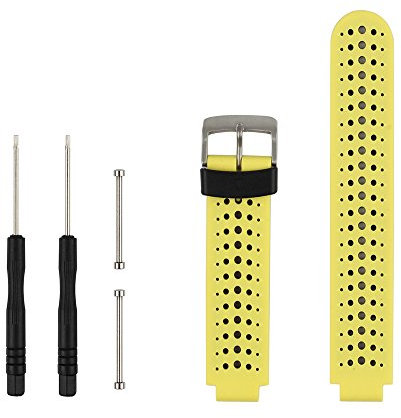 Fit-power Bracelet de remplacement pour montre Garmin Forerunner 220/230/235/620/630 Jaune/noir Taille unique