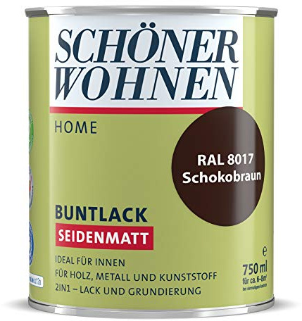 Schöner Wohnen Profidur DurAcryl Schokoladenbrau RAL 8017 / 750 ml / seidenmatt / aromatenfrei / für außen u. innen / für Holz, Metall u. Kunststoff
