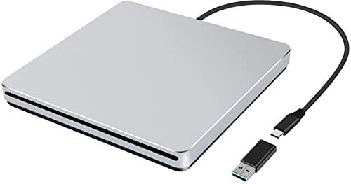 NOLYTH Externes CD Laufwerk für Laptop, DVD Laufwerk Extern für Mac MacBook, Slot-in Externe Optische Laufwerke, Portable USB CD Laufwerk Extern Brenner Externes Laufwerk für PC Apple Windows Desktop