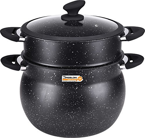 Klaus - Couscoussier / Cuit Vapeur 5.5 L Noir Pour Cuisiner Comme Sur De La Pierre 20 Cm De Diametre Tous Feux Dont Induction + Couvercle