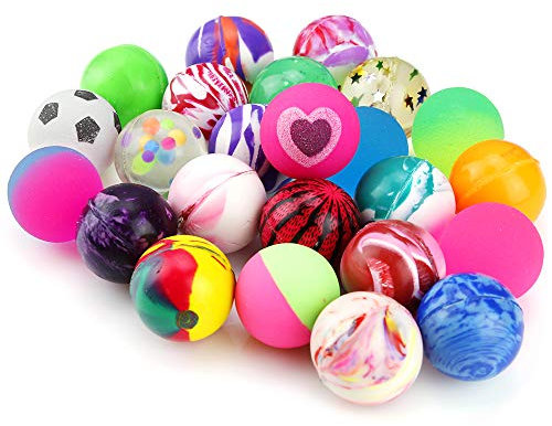 Pllieay 24 Balle Rebondissantes Enfant 25mm Remplissage de Sac de Fête pour Enfants, Remplisseurs de Sac de Butin d'anniversaire, Prix de Jeu de Parti, Cadeaux de Récompense D'école