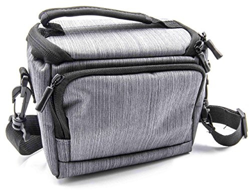 vhbw Polyester Foto-Tasche grau kompatibel mit Kamera Canon S110, S120, SX400 is, SX510 HS, SX520 HS, SX530 HS, SX60 HS, SX600 HS, SX610 HS, SX710 HS