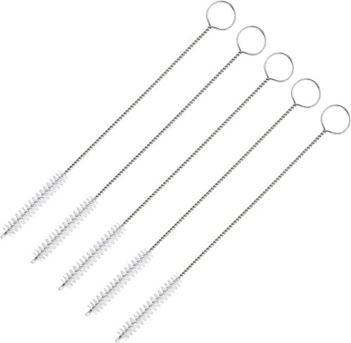UU19EE 5pcs / lot Pinceau Brosse De Nettoyage en Acier Inoxydable Lavage Tuyau Paille Brosses Brosse Nettoyant pour Bouteille Café Thé Tasse