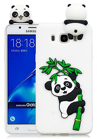 HopMore Kawaii Einhorn für Samsung Galaxy J5 2016 Hülle Silikon 3D Schutzhülle Tier Muster Bumper Design Ultra Dünn Slim Handyhülle One Piece Silikonhülle Case Cover für Samsung J5 2016 - Weiß B