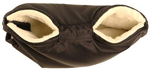 Kaarsgaren Handwärmer für Kinderwagen Schwarz, warmer Handmuff mit Merinowolle Innenfutter, Universalgröße für Buggy, Jogger, Radanhänger (Schwarz)