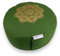 Meditationskissen Yogakissen Celine Madeleine mit Stickerei Bezug waschbar, gefülltes Innenkissen mit Bio-Dinkelspelzen 33 x 15 cm geeignet für Anfänger und Geübte (olive/gold)