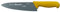 Starrett Professional Chefs Knife - BKY301-8 Wide Triangular 8 (200mm) Ultra Sharp Kitchen Knife With Long Lasting Blade - Yellow Handle Stainless Steel Chopping Cooking Knife (DV8622)