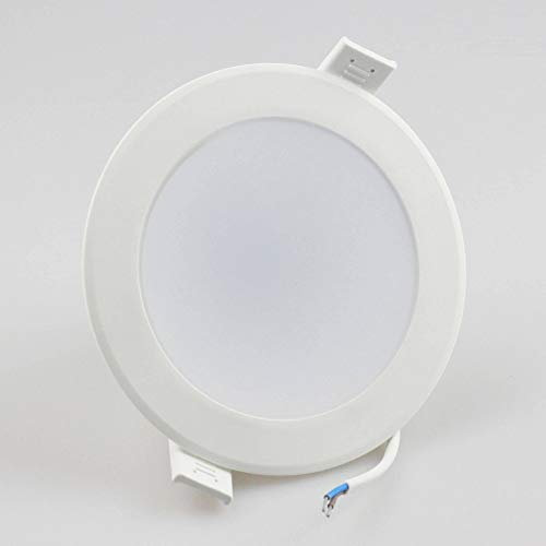 6x kit de spots à encastrer LED 12 watts blanc neutre 230V - plastique avec transformateur intégré - encastré rond - plafond blanc spot