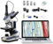 SWIFT Trinocular Composite Microscope SW350T 40X-2500X Magnification Boiling Pot Head Research Quality Dual Layer Mechanical Stage 1.3MP Camera and Software Windows and Mac Compatible