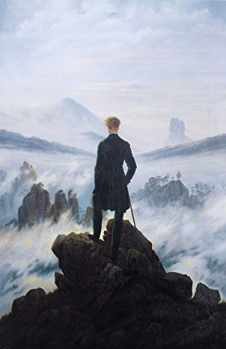 Der Wanderer über dem Nebelmeer von Caspar David Friedrich 1818 Einsamkeit Poster Einsamkeit Wandkunst Forscher Poster Erkundung Poster Nebel Poster (21x30cm (A4))