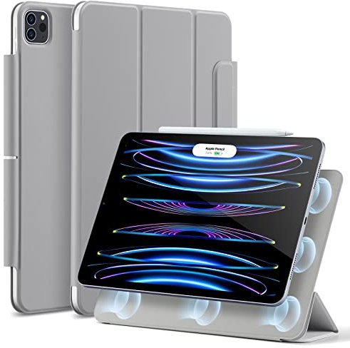 ESR Funda Magnética Rebound Compatible iPad Pro 11” (2022/2021/2020, 4ª/3ª/2ªgen), Práctica Fijación Magnética, Soporte Bidireccional, Compatibilidad Pencil 2, Modo Automático Reposo/Actividad,Gris