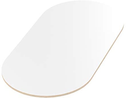 AUPROTEC Tischplatte 18mm weiß 700 mm x 500 mm ovale Multiplexplatte melaminbeschichtet von 40cm-200cm auswählbar Birken-Sperrholzplatten Massiv Holz Industriequalität Auswahl: 70x50 cm