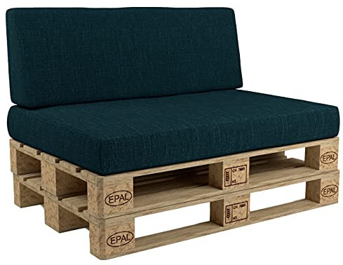 POKAR Palettenkissen Palettenauflagen mit abnehmbarem Bezug Palettenmöbel Palettensofa 2er Set: Sitzkissen 120x80 + Rückenlehne 120x40, Dunkelgrün