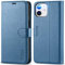 TUCCH Wallet Case for iPhone 12 Mini (5.4), Protective Magnetic PU Leather Folding Case with[RFID Blocking]Card Slots[Shockproof TPU]Folio Flip Stand Cover Compatible with iPhone 12 Mini, Lake Blue