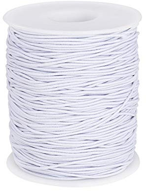 ISIYINER Cordoncino Elastico 1mm Cavo Elastico Bianco Cavo Elastico Filo per Perline in Nylon per DIY Crafting 100m/Rotolo