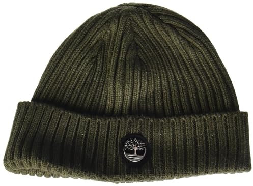 Timberland Herren Gerippte Uhrenkappe mit Logo-Platte Beanie-Mütze, Traubenblatt, Einheitsgröße