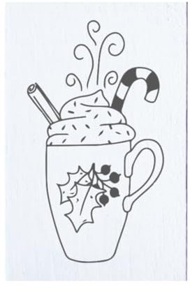 May and Berry Holzstempel - Weihnachtstasse, 35x55mm, Weiß