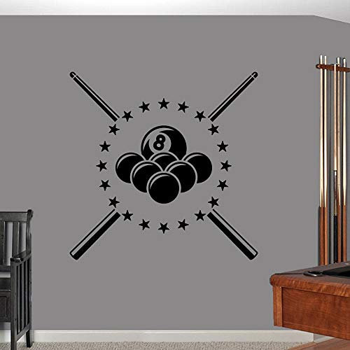 NSRJDSYT Pool Billard Wandtattoo Man Cave Sport Bar Zimmer Sport Wandaufkleber für Bar Home Wanddekoration Abnehmbare Vinyl Tapete 42x42cm