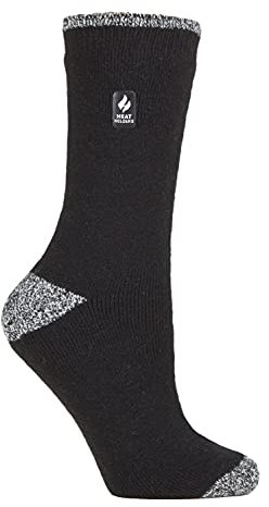 HEAT HOLDERS - Damen Extra Warm Innen Flauschig Thermosocken für Geschenk | Socken für Winter (DE/NL/SE/PL, Numerisch, 37, 42, Regular, Regular, Schwarz/Weiß H & T)