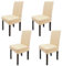 Leeyunbee 4 Pièces Housse de Chaise Moderne élastique, Amovible Lavable Extensible Housses de Chaise de Salle à Manger, Couverture de Chaise pour Décor Salle à Manger, Hôtel et Mariage (Champagne)