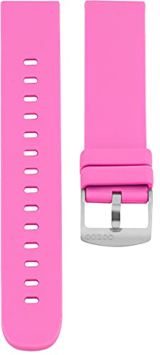Oozoo Ersatzarmband Uhr 20mm Silikon - mit silbernem Verschluss - Silikonarmband 20mm für Armbanduhren - Ersatzarmband Uhr Damen & Herren - Uhrarmband 20mm Schnellwechselverschluss