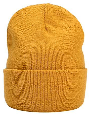 MASADA Damen und Herren Beanie Winter-Mütze - Ocker-gelb